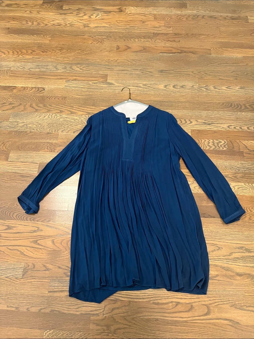 Pleated Long Sleeve Tunic Dress